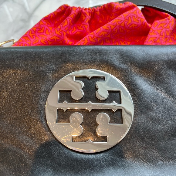 Tory Burch Reva Convertible Clutch- Black Leather with Silver Hardware - Picture 2 of 7